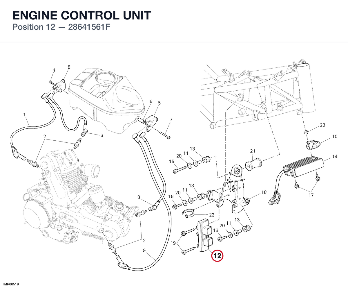 ENGINE CONTROL UNIT 28641561F diagram position