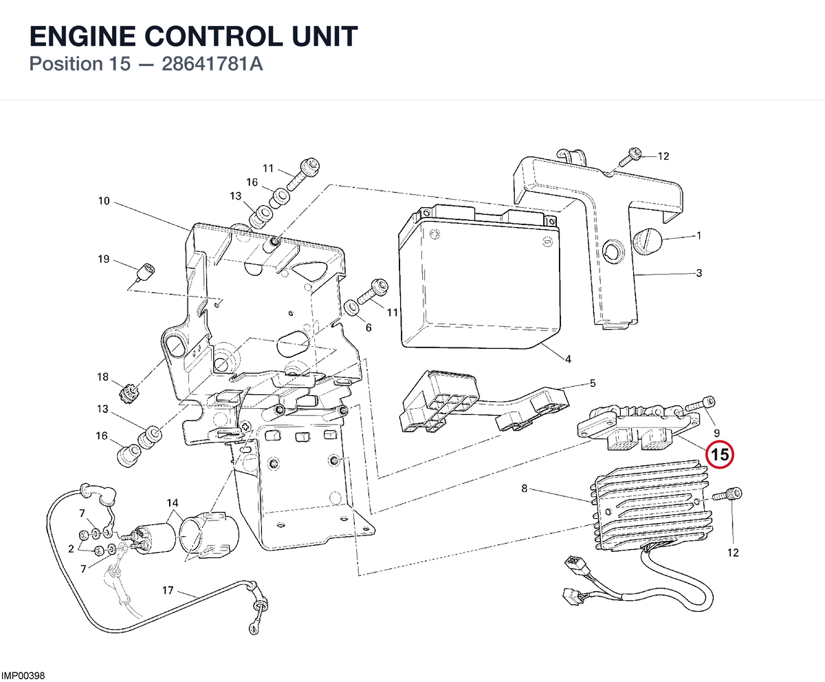 ENGINE CONTROL UNIT 28641781A diagram position