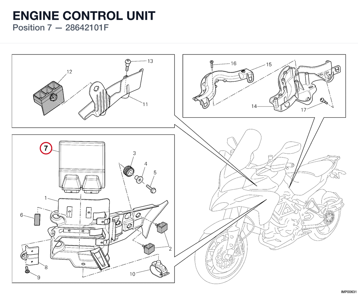 ENGINE CONTROL UNIT 28642101F diagram position