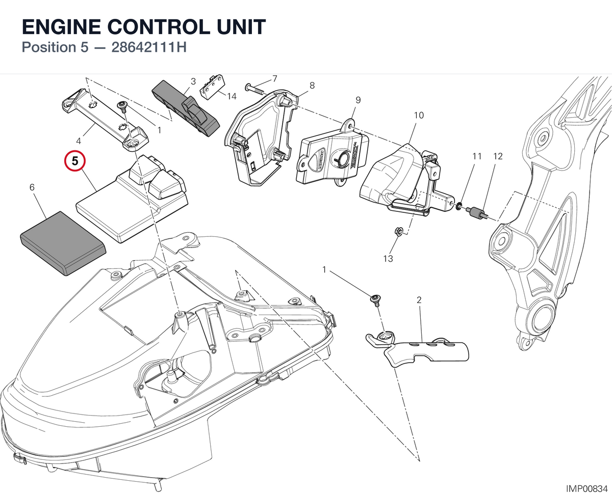 ENGINE CONTROL UNIT 28642111H diagram position