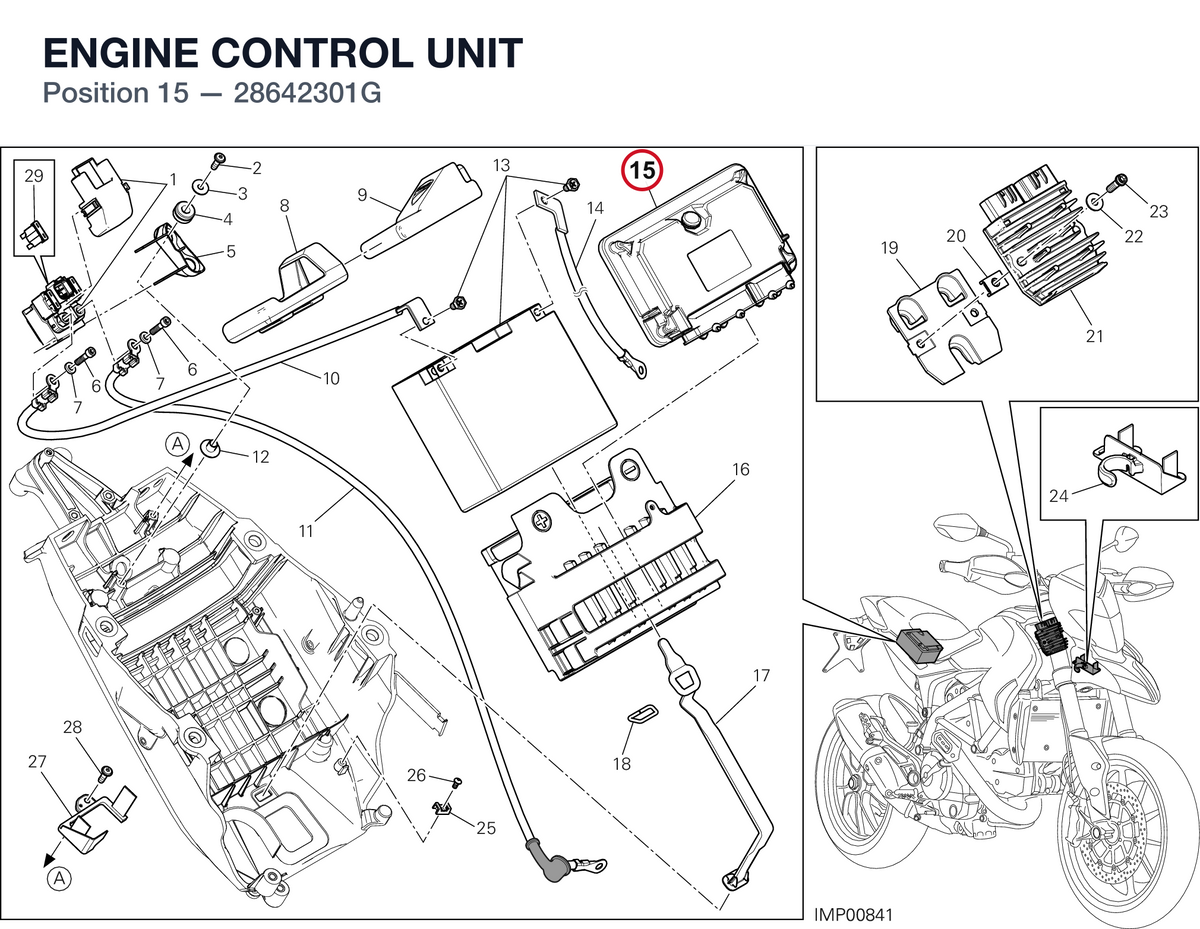ENGINE CONTROL UNIT 28642301G diagram position