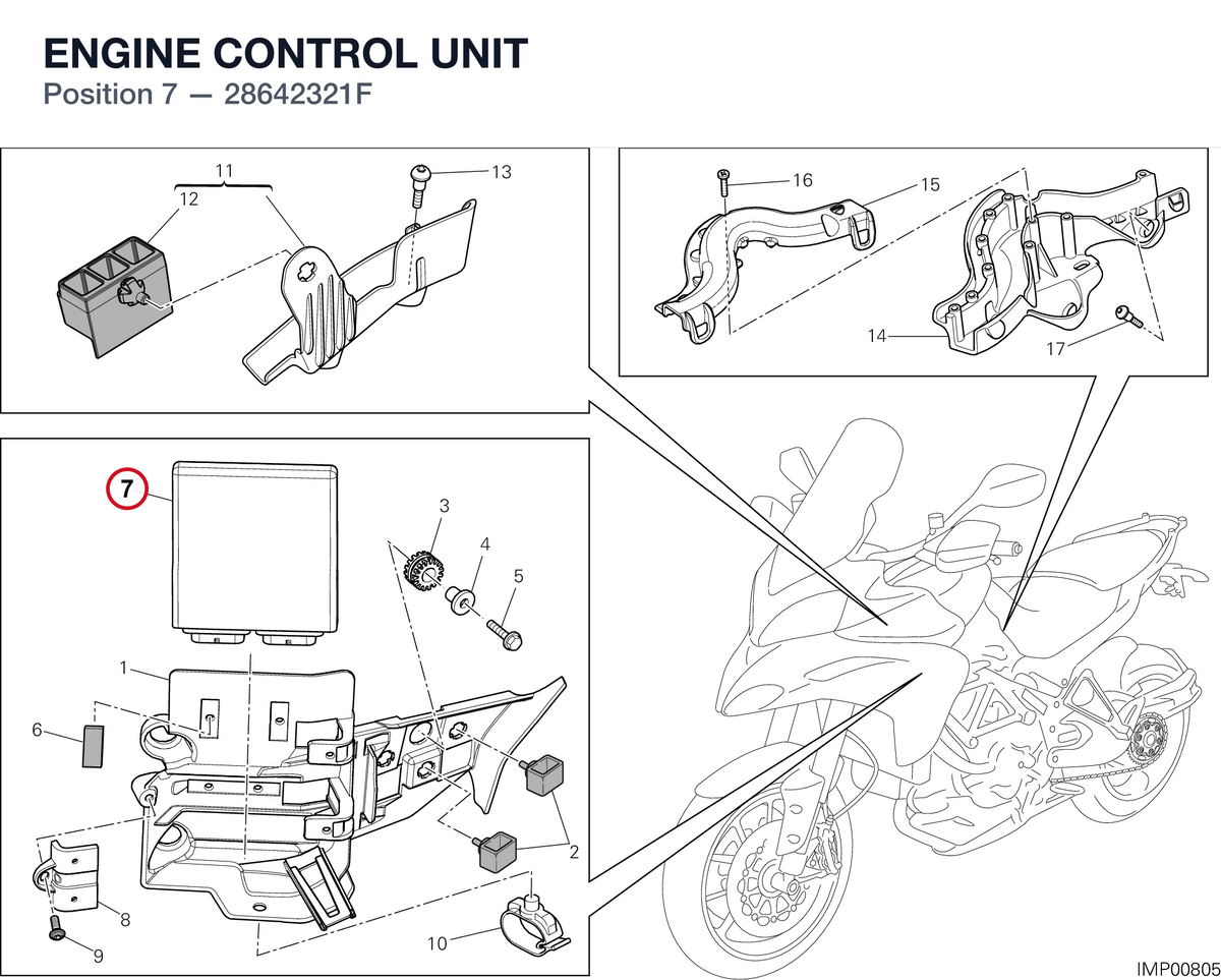 ENGINE CONTROL UNIT 28642321F diagram position