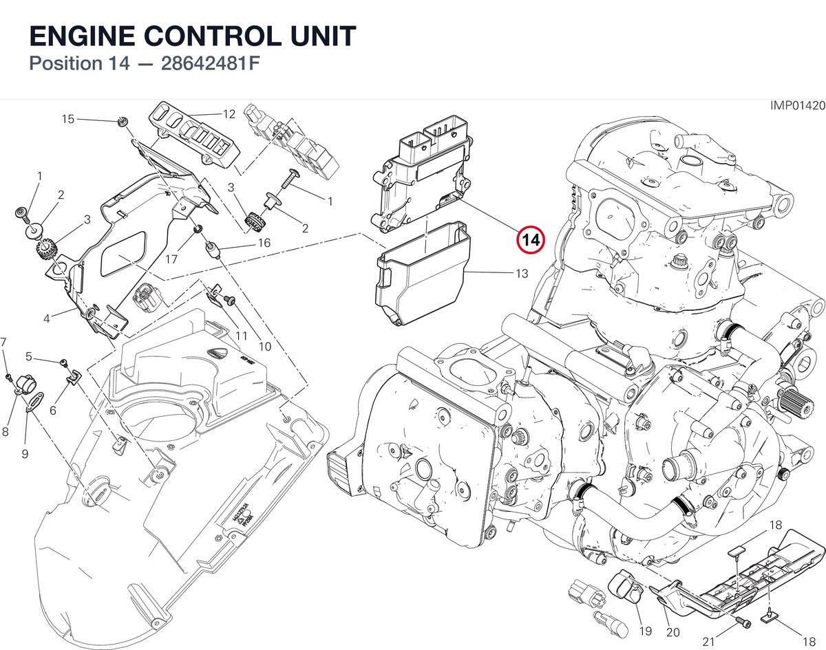 ENGINE CONTROL UNIT 28642481F diagram position
