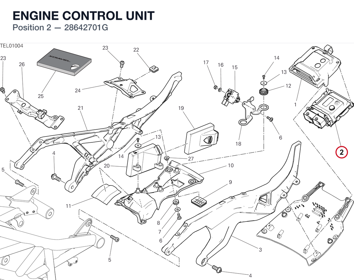 ENGINE CONTROL UNIT 28642701G diagram position