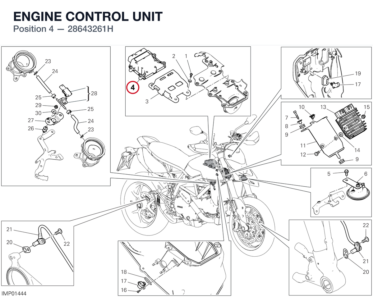 ENGINE CONTROL UNIT 28643261H diagram position