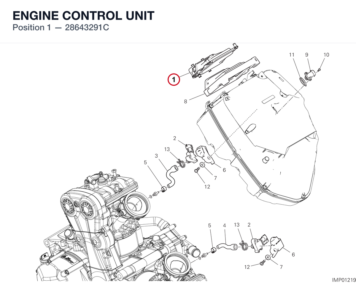 ENGINE CONTROL UNIT 28643291C diagram position