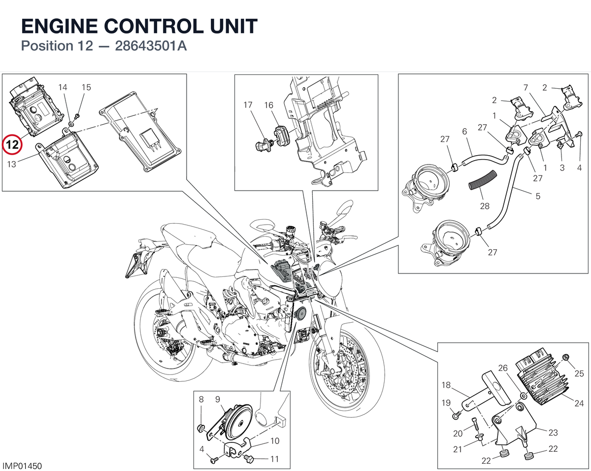 ENGINE CONTROL UNIT 28643501A diagram position