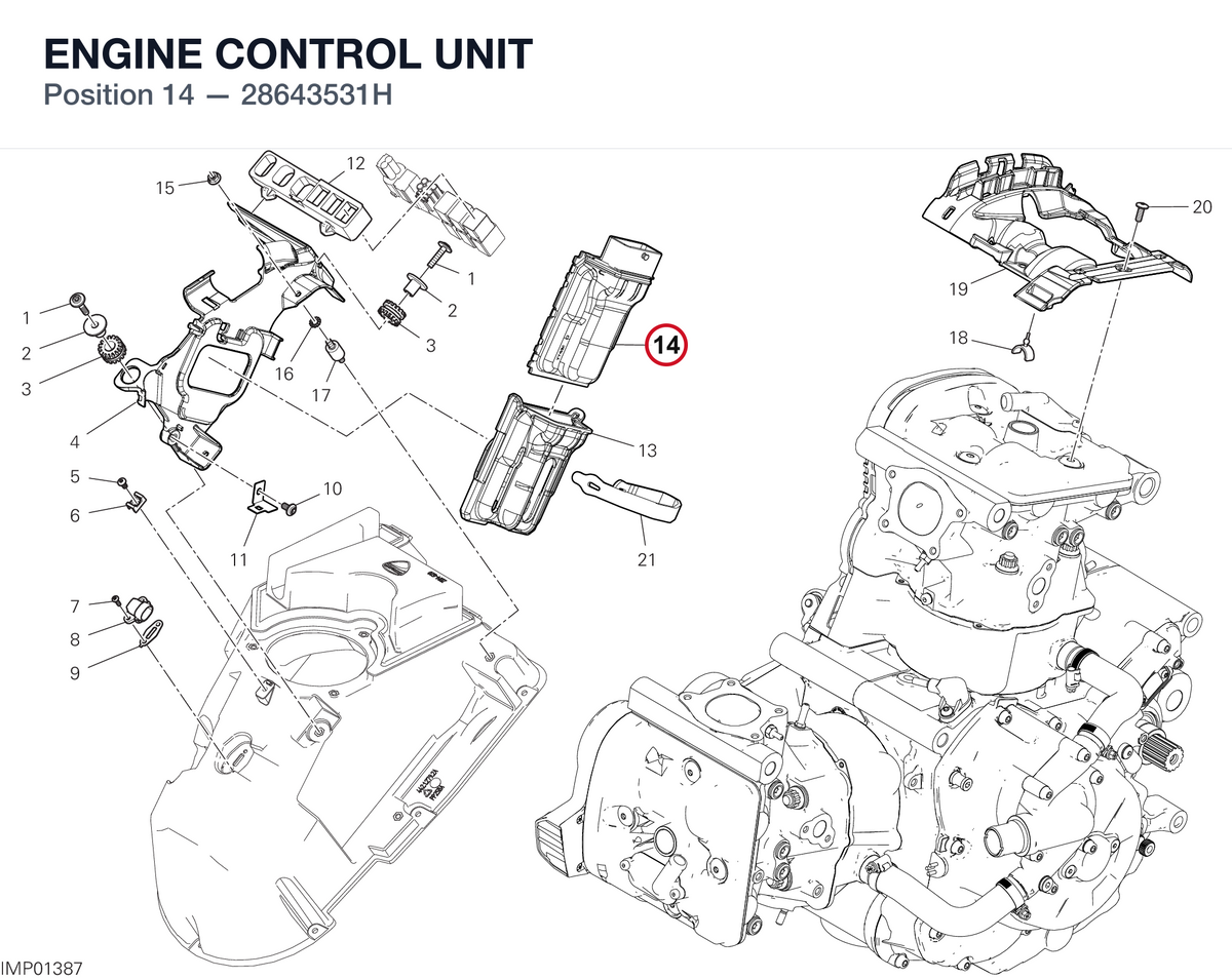 ENGINE CONTROL UNIT 28643531H diagram position