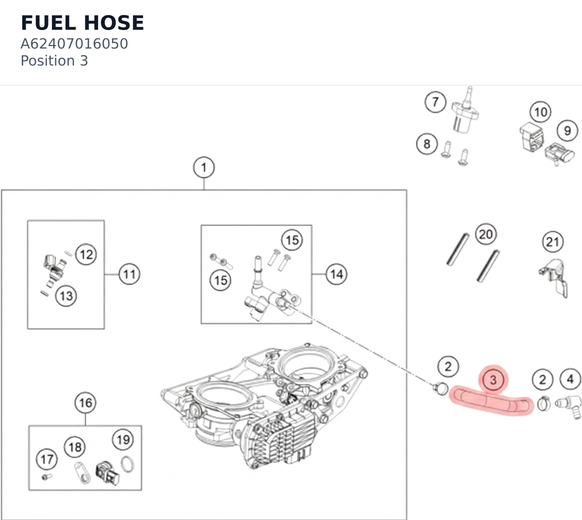 Diagram preview: FUEL HOSE (A62407016050)