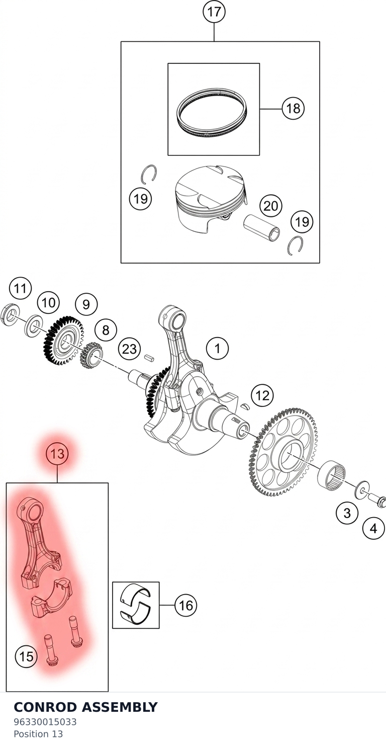 Diagram preview: CONROD ASSEMBLY (96330015033)