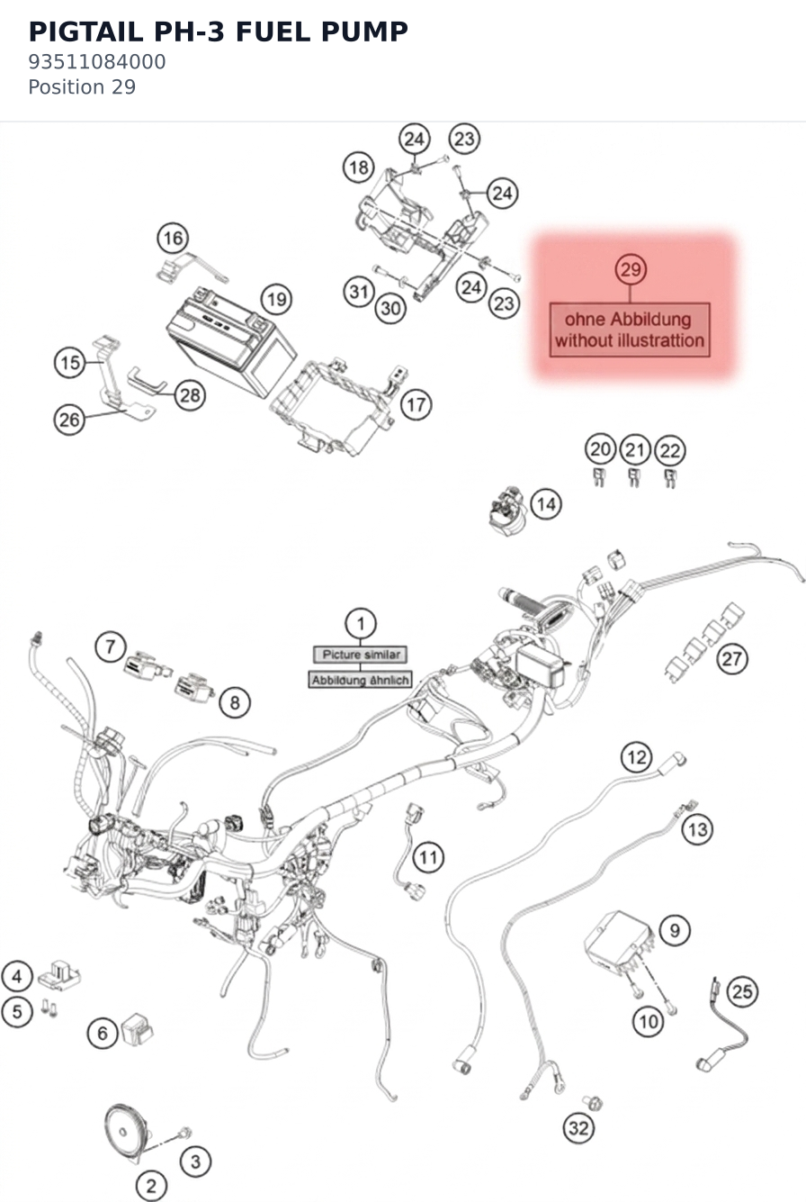 Diagram preview: PIGTAIL PH-3 FUEL PUMP (93511084000)