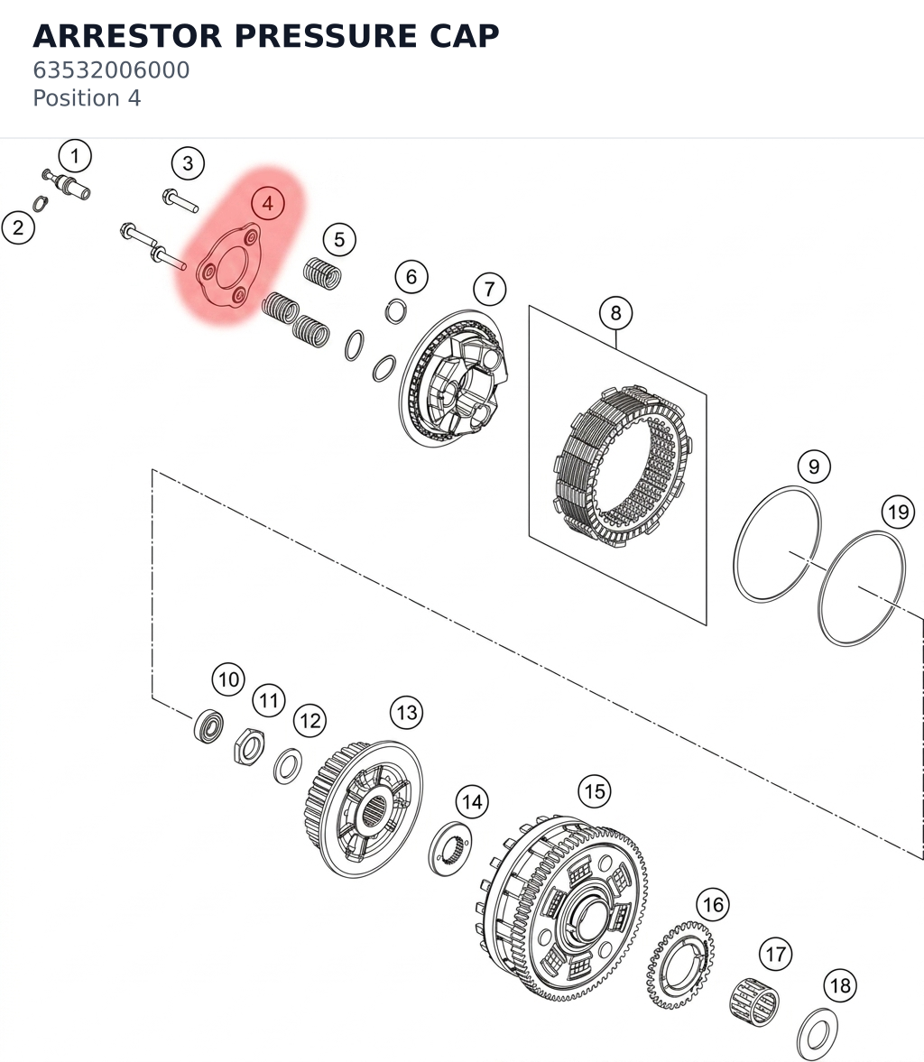 Diagram preview: ARRESTOR PRESSURE CAP (63532006000)
