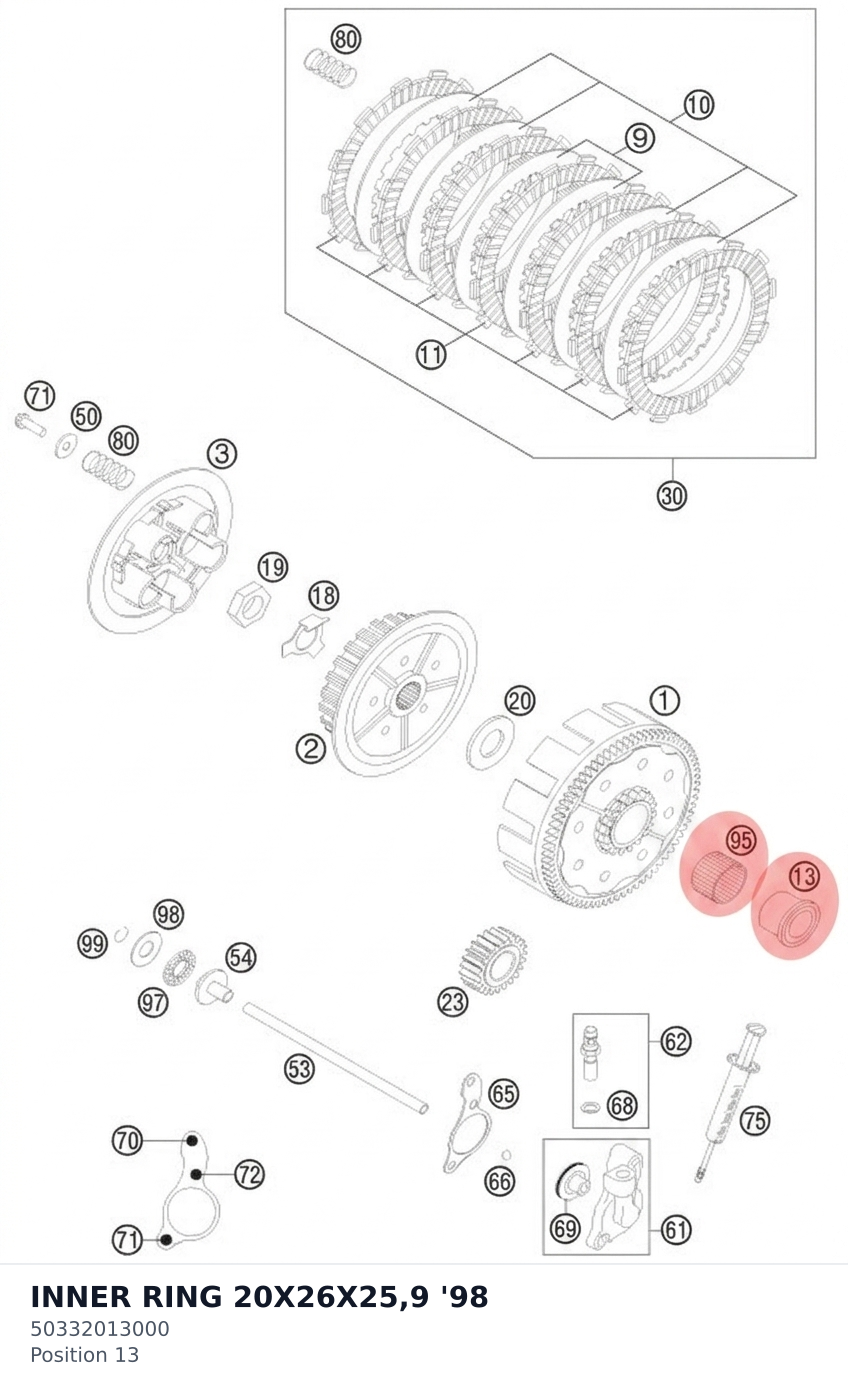 Diagram preview: INNER RING 20X26X25,9 '98 (50332013000)