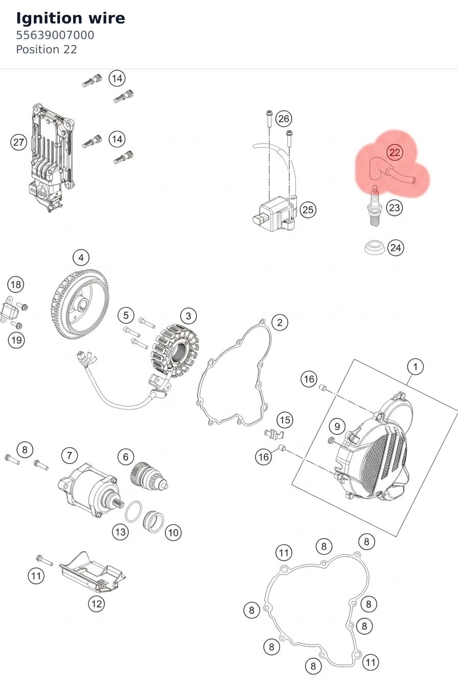 Diagram preview: Ignition wire (55639007000)