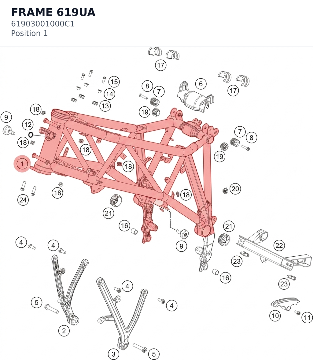 Diagram preview: FRAME 619UA (61903001000C1)