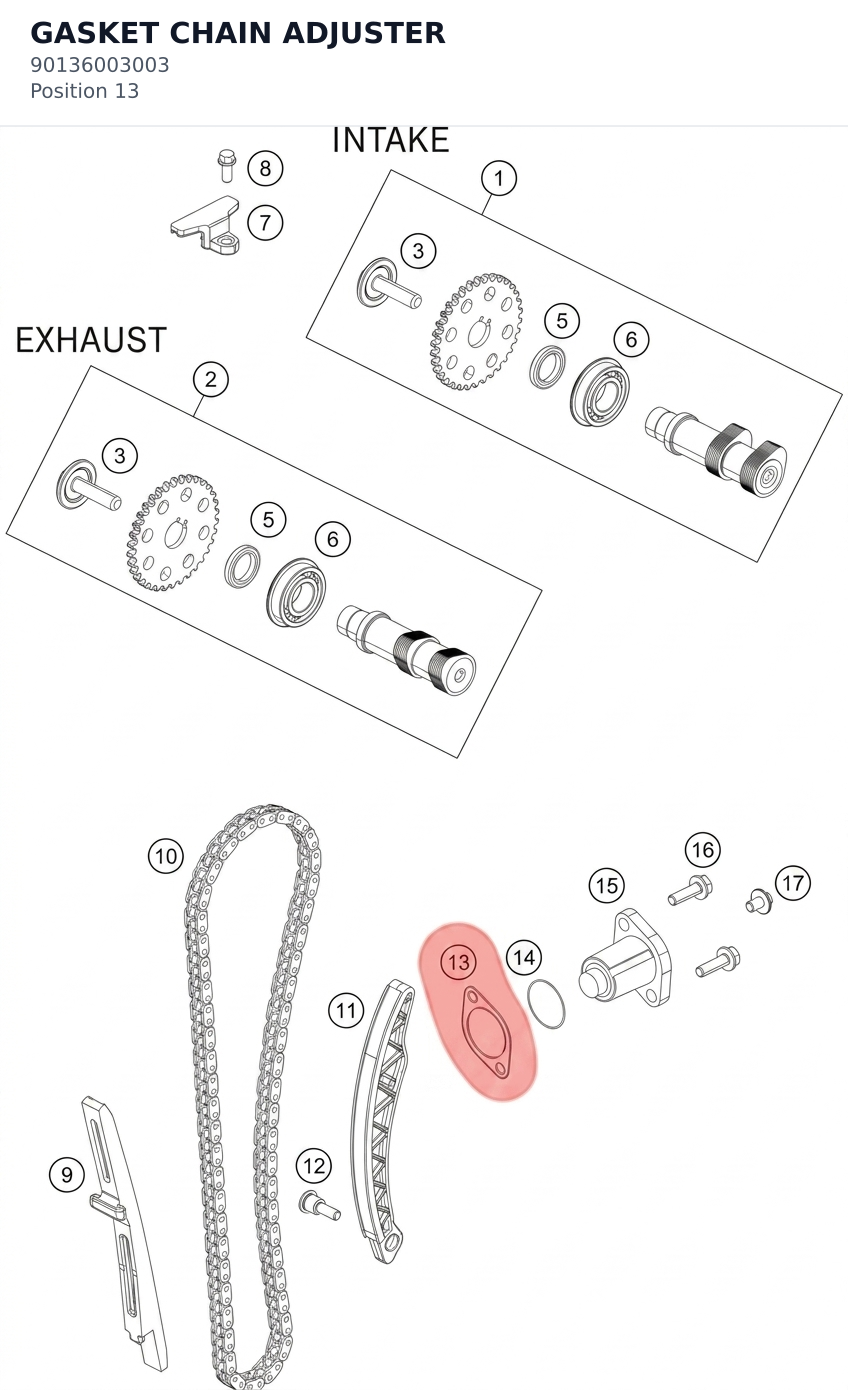 Diagram preview: GASKET CHAIN ADJUSTER (90136003003)
