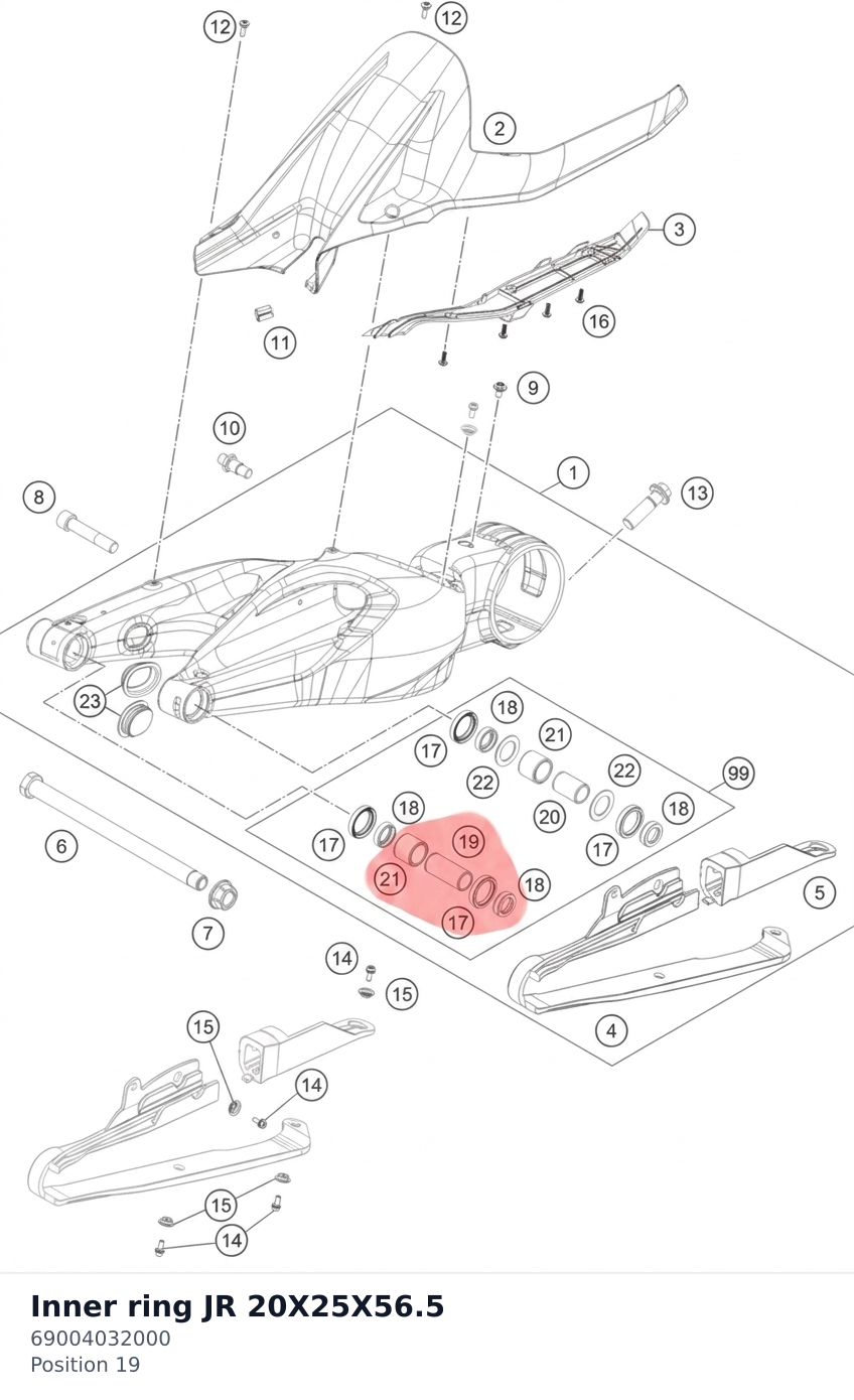 Diagram preview: Inner ring JR 20X25X56.5 (69004032000)