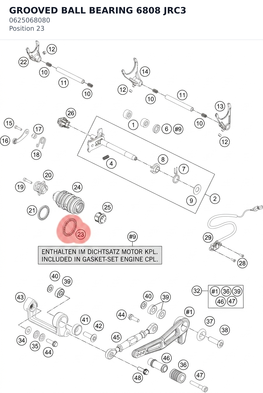 Diagram preview: GROOVED BALL BEARING 6808 JRC3 (0625068080)