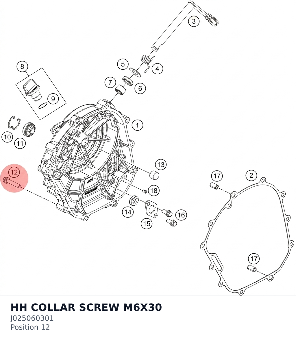 Diagram preview: HH COLLAR SCREW M6X30 (J025060301)