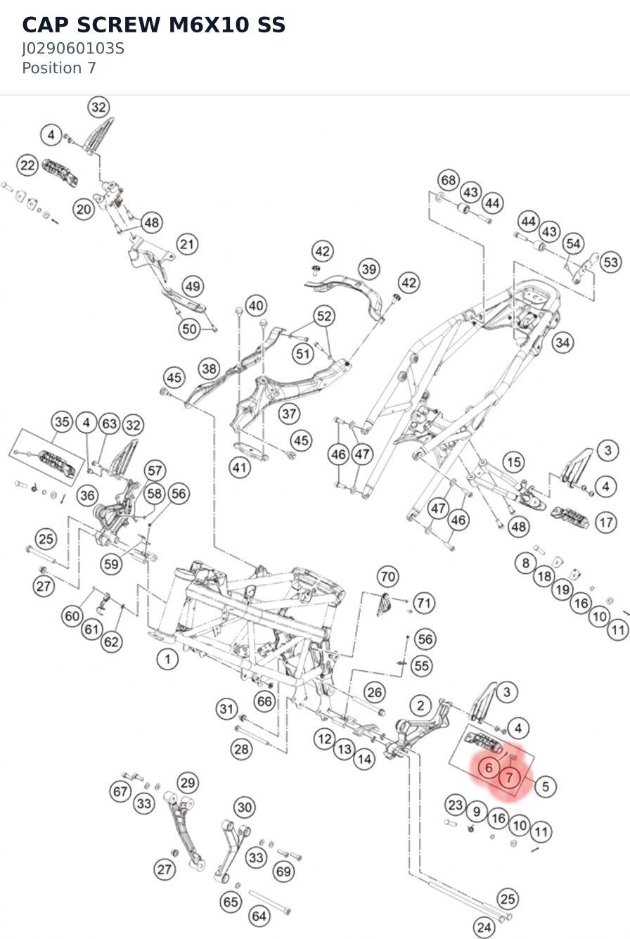 Diagram preview: CAP SCREW M6X10 SS (J029060103S)