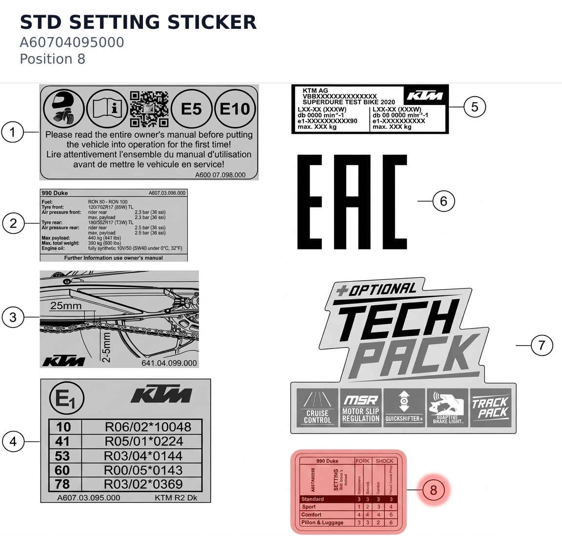 Diagram preview: STD SETTING STICKER (A60704095000)