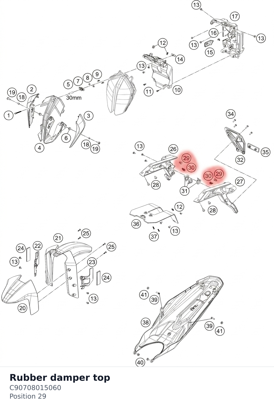 Diagram preview: Rubber damper top (C90708015060)