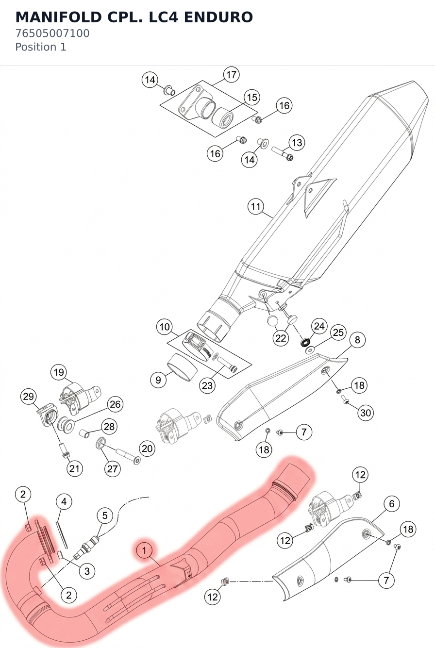 Diagram preview: MANIFOLD CPL. LC4 ENDURO (76505007100)