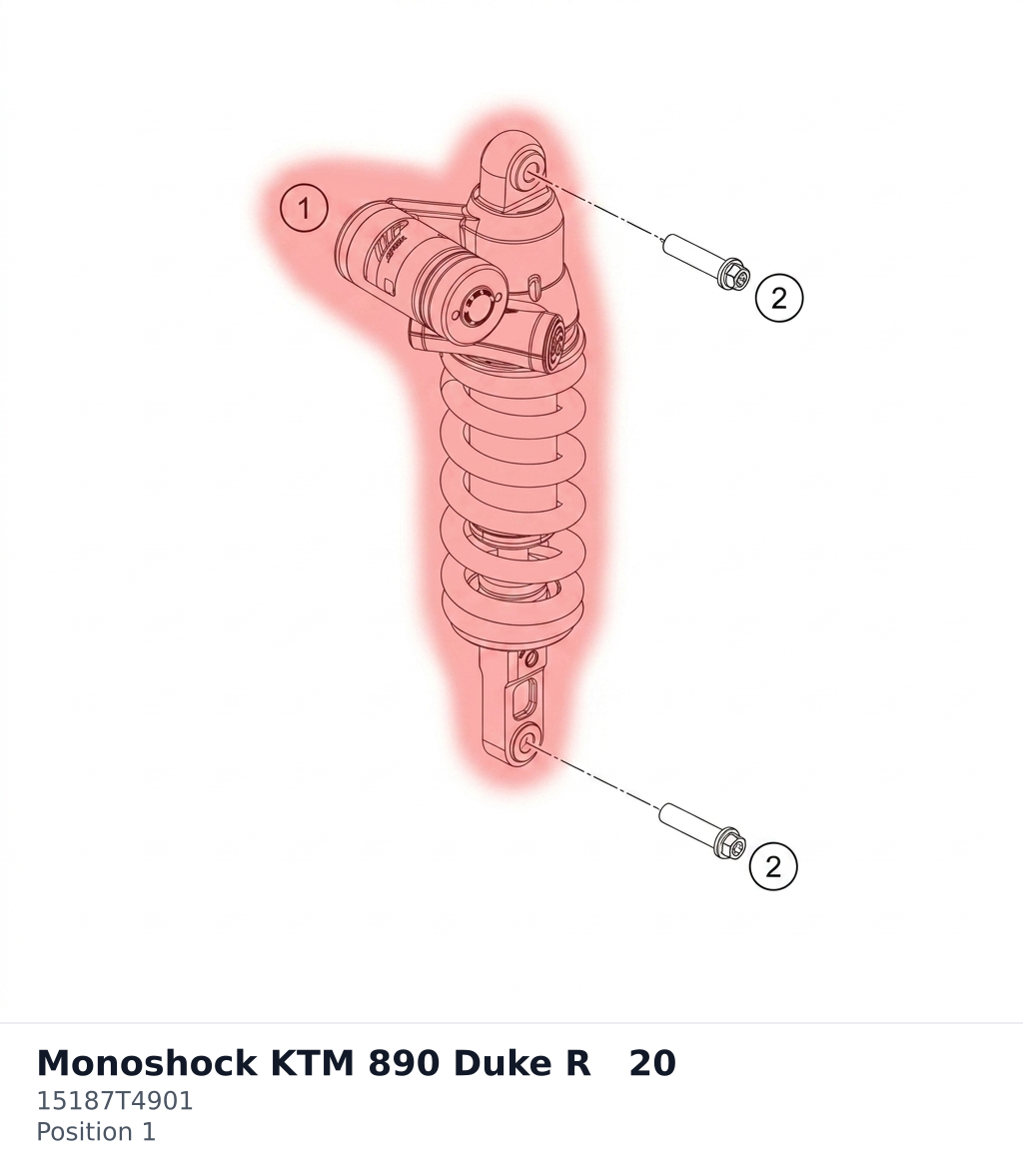 Diagram preview: Monoshock KTM 890 Duke R 20 (15187T4901)