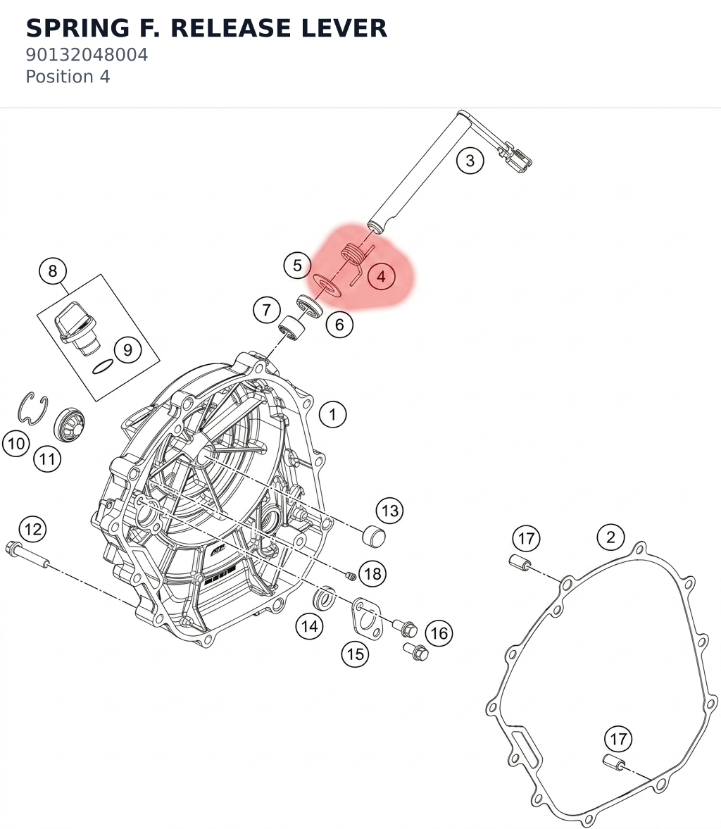 Diagram preview: SPRING F. RELEASE LEVER (90132048004)