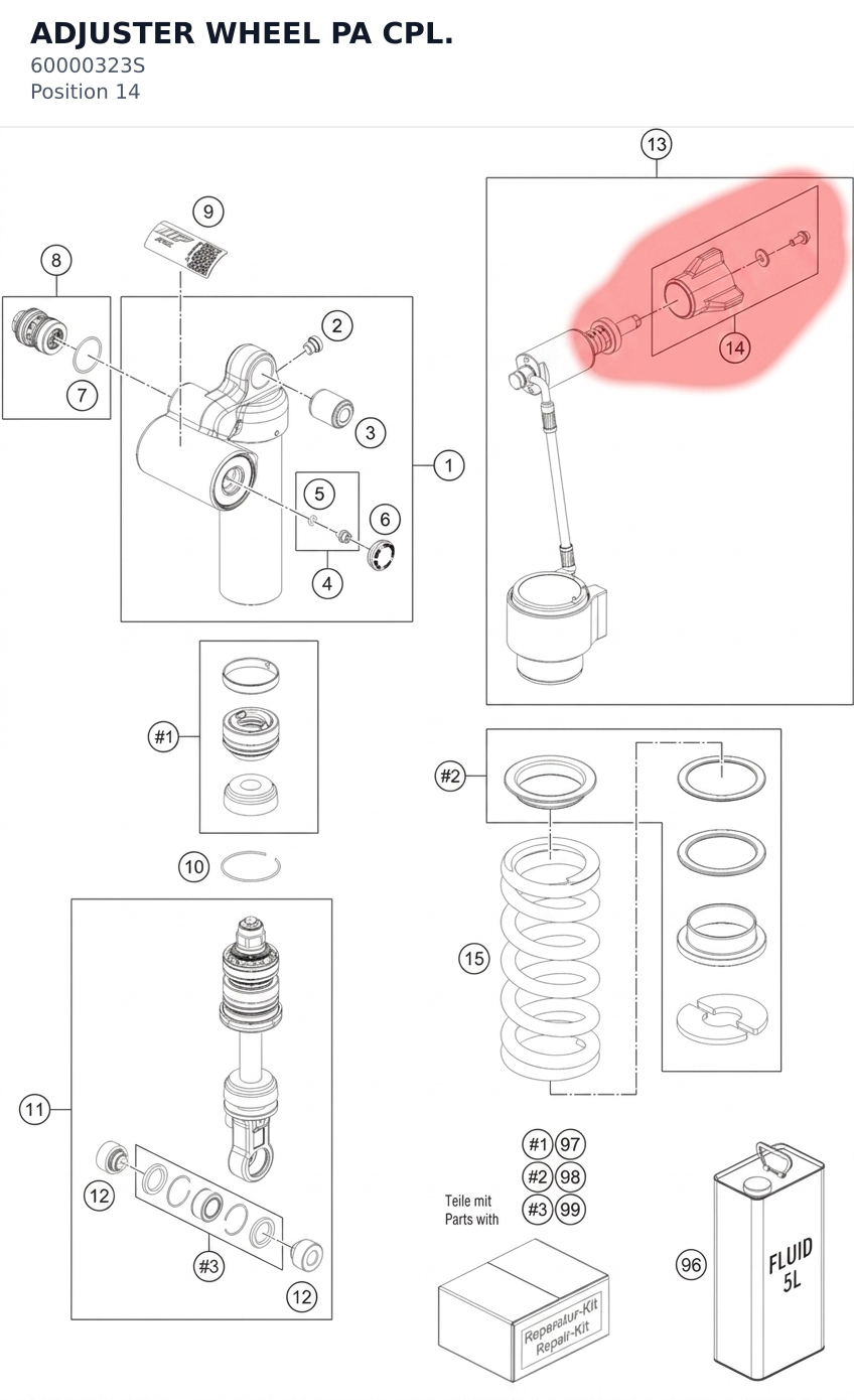 Diagram preview: ADJUSTER WHEEL PA CPL. (60000323S)