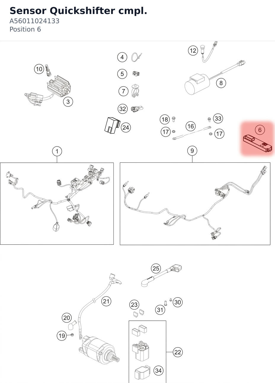 Diagram preview: Sensor Quickshifter cmpl. (A56011024133)