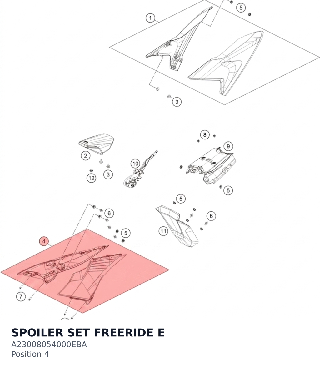 Diagram preview: SPOILER SET FREERIDE E (A23008054000EBA)