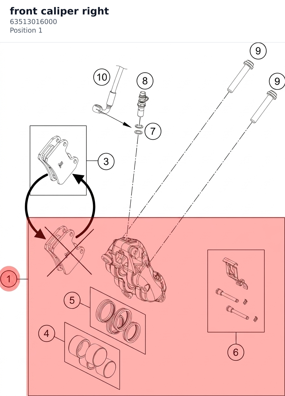 Diagram preview: front caliper right (63513016000)