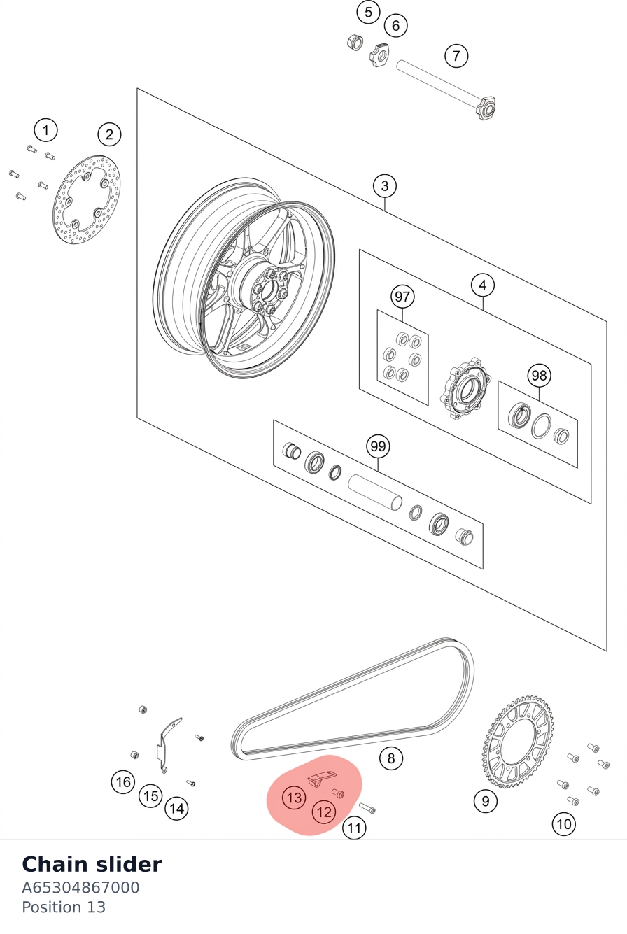 Diagram preview: Chain slider (A65304867000)