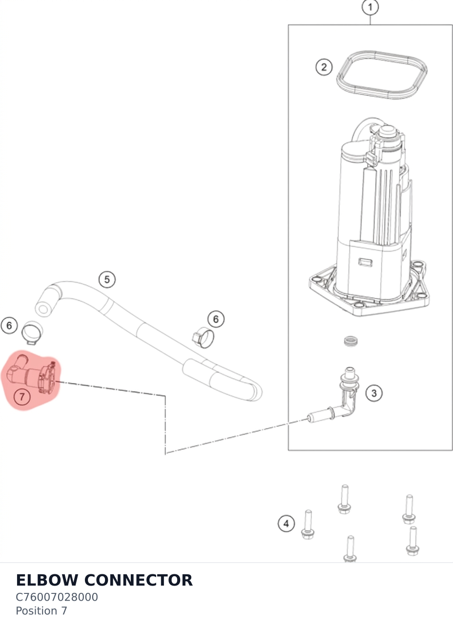 Diagram preview: ELBOW CONNECTOR (C76007028000)
