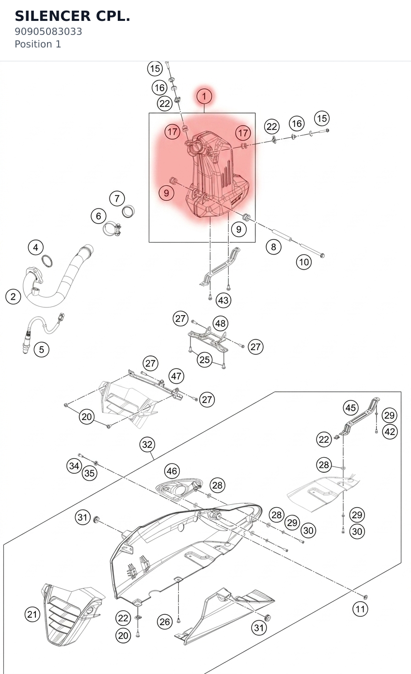 Diagram preview: SILENCER CPL. (90905083033)