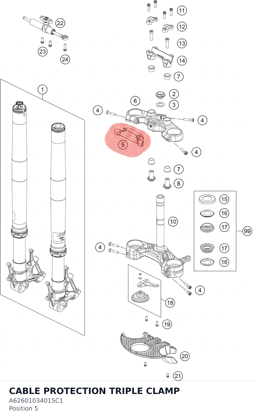 Diagram preview: CABLE PROTECTION TRIPLE CLAMP (A62601034015C1)