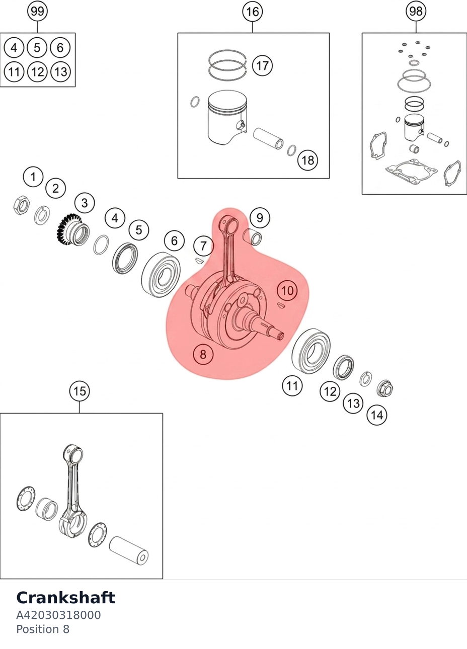 Diagram preview: Crankshaft (A42030318000)