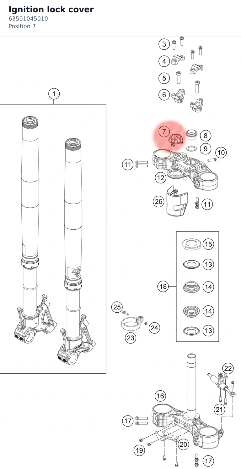 Diagram preview: Ignition lock cover (63501045010)