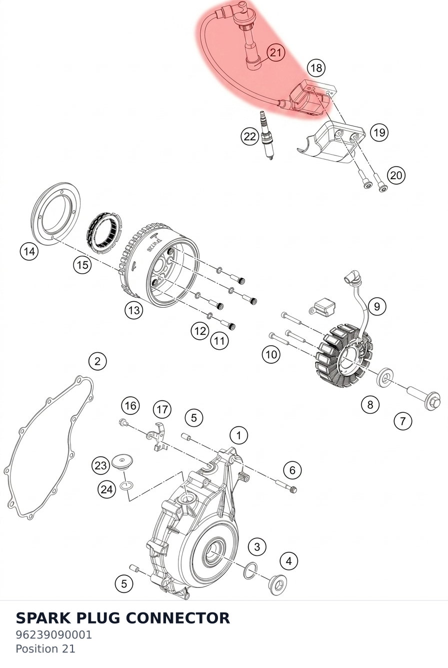 Diagram preview: SPARK PLUG CONNECTOR (96239090001)