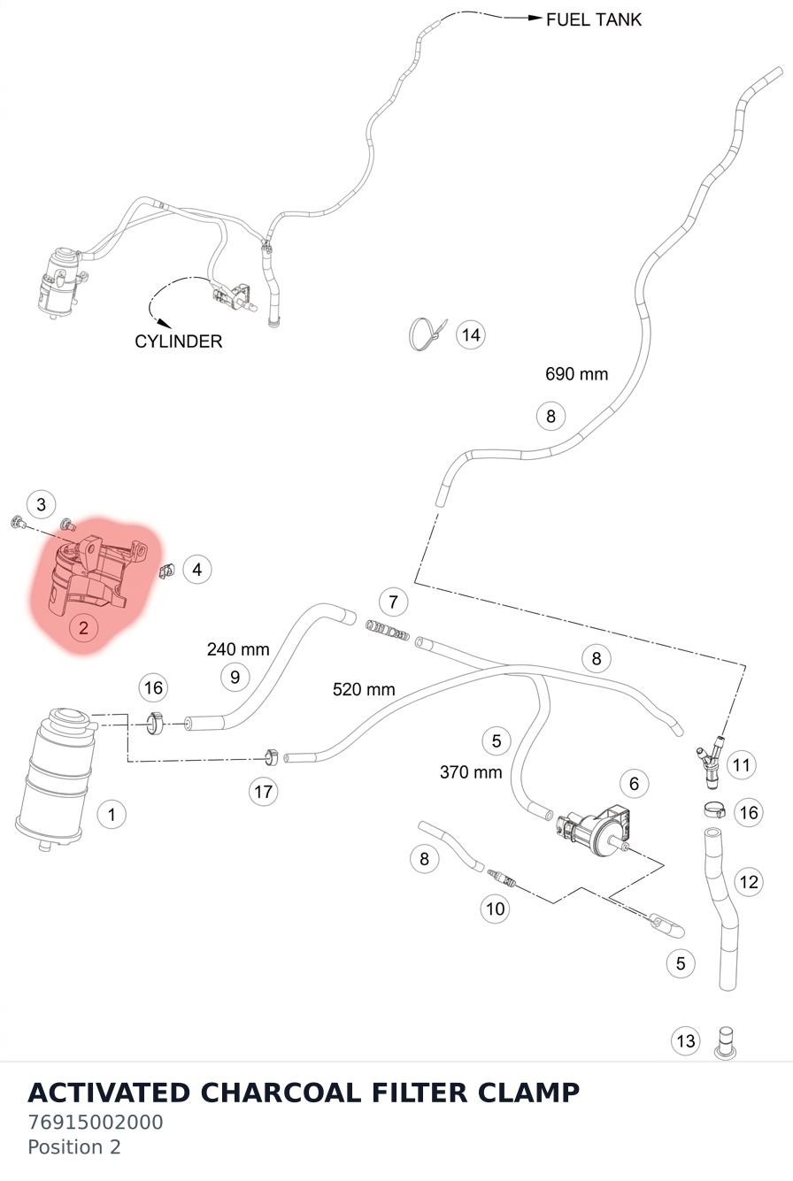 Diagram preview: ACTIVATED CHARCOAL FILTER CLAMP (76915002000)