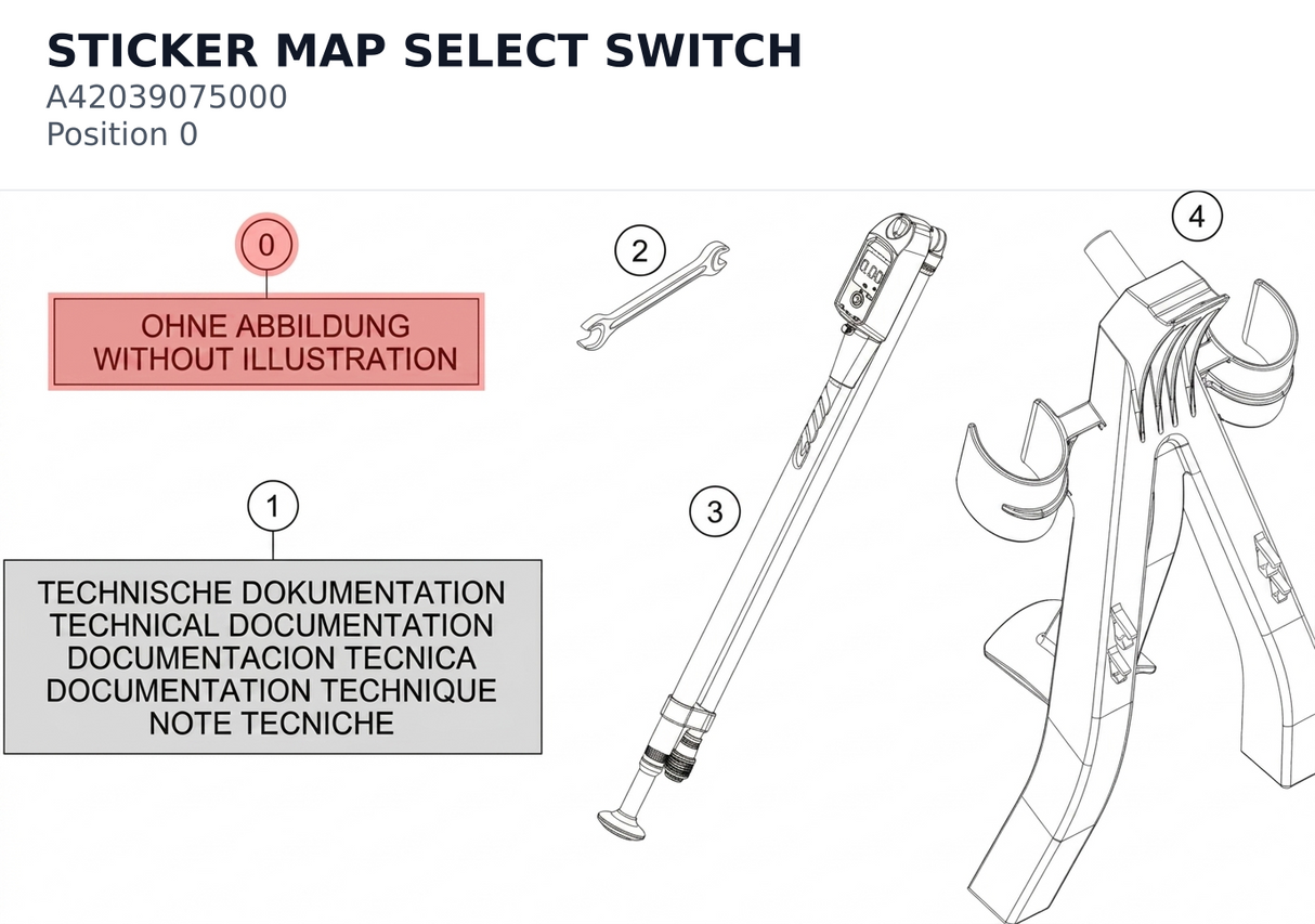 Diagram preview: STICKER MAP SELECT SWITCH (A42039075000)