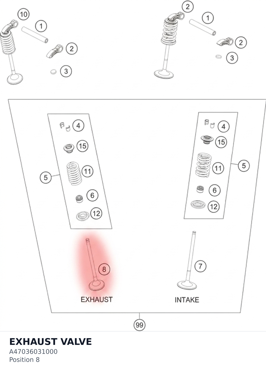 Diagram preview: EXHAUST VALVE (A47036031000)
