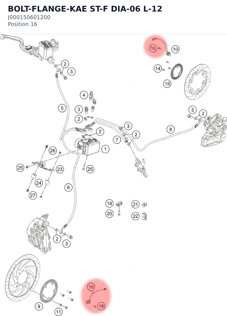 Diagram preview: BOLT-FLANGE-KAE ST-F DIA-06 L-12 (J000150601200)