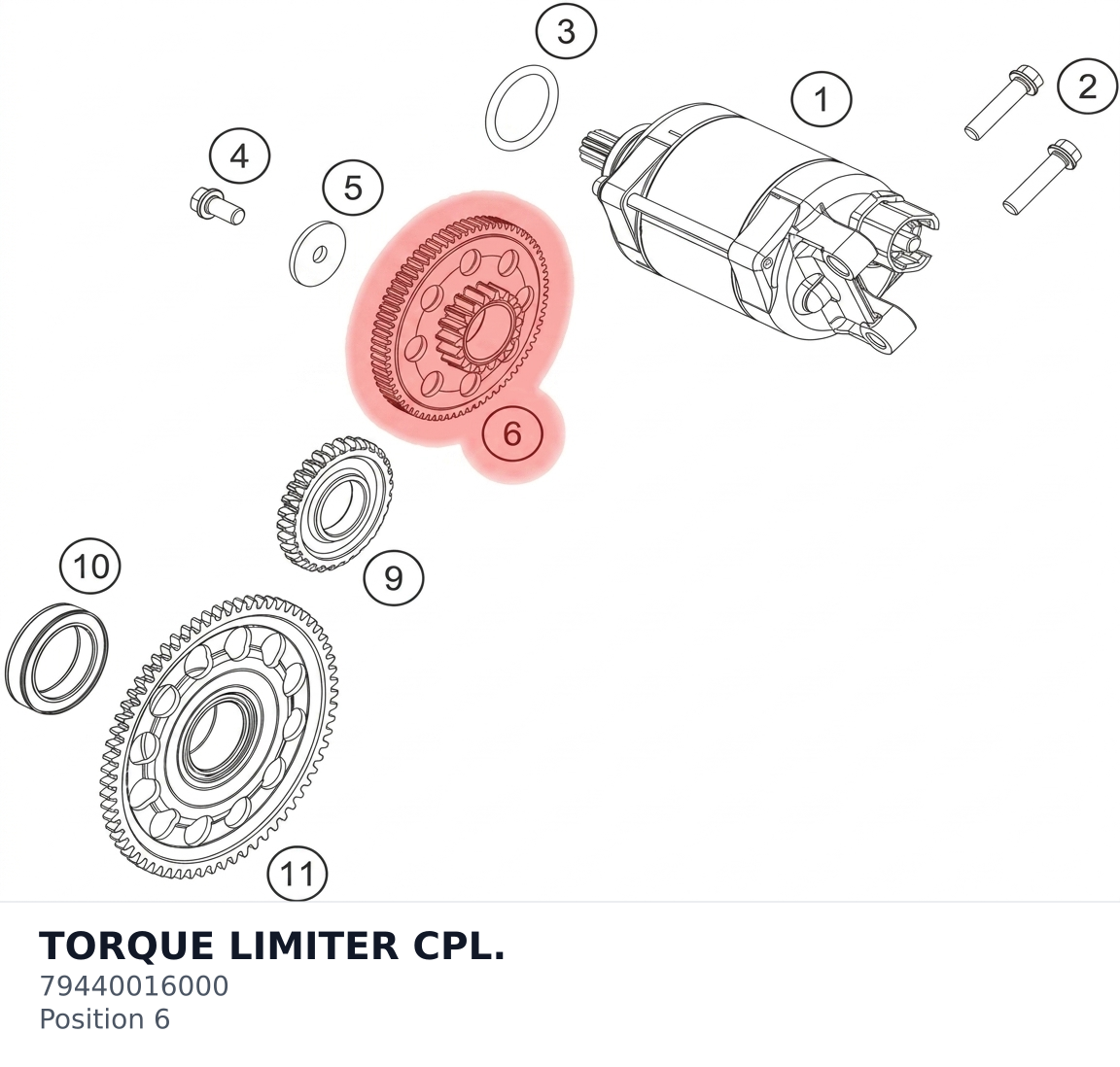 Diagram preview: TORQUE LIMITER CPL. (79440016000)