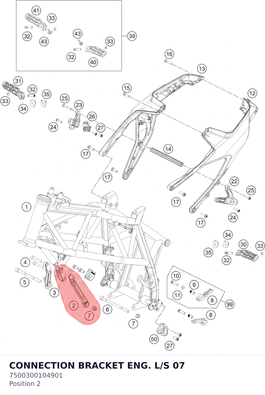 Diagram preview: CONNECTION BRACKET ENG. L/S 07 (7500300104901)