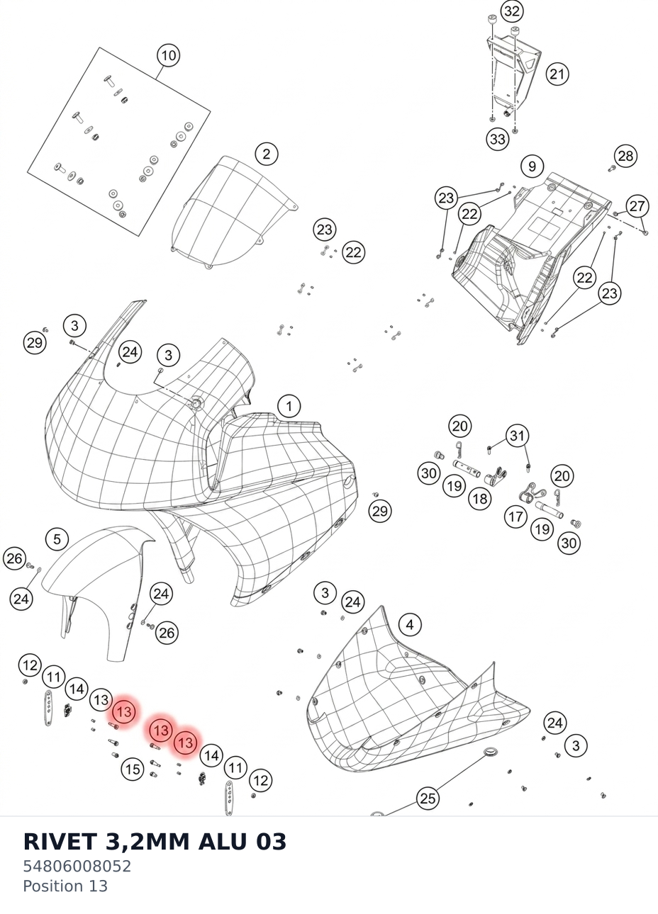 Diagram preview: RIVET 3,2MM ALU 03 (54806008052)