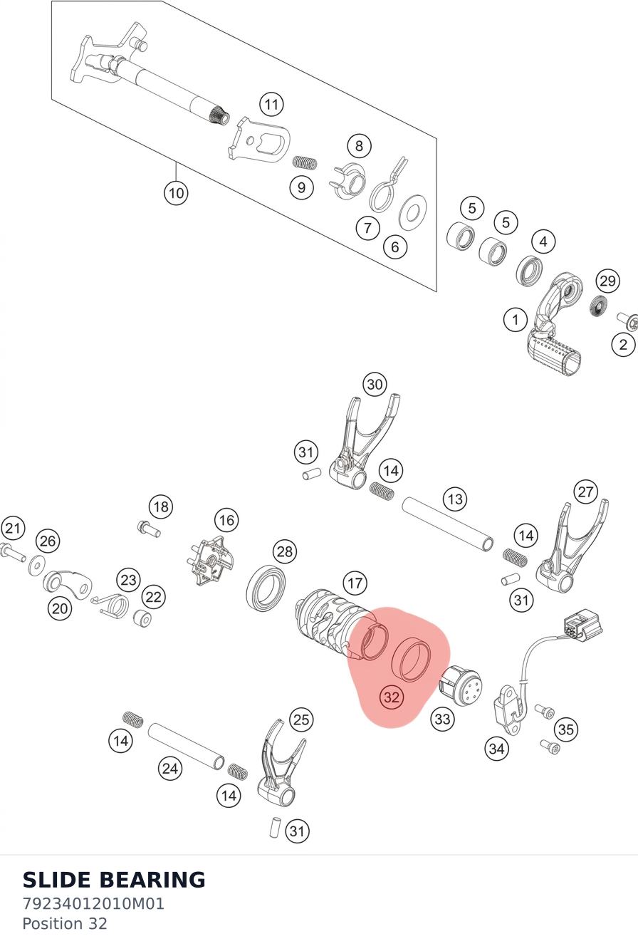 Diagram preview: SLIDE BEARING (79234012010M01)