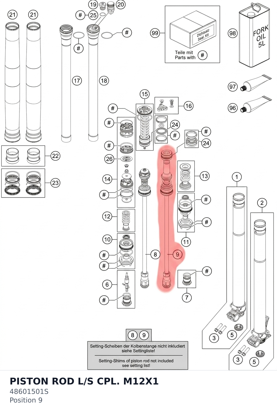 Diagram preview: PISTON ROD L/S CPL. M12X1 (48601501S)