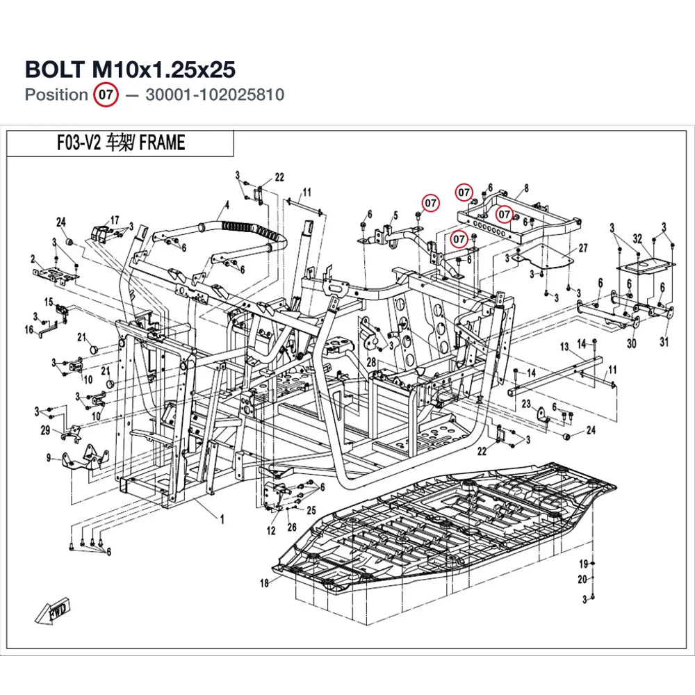 BOLT M10x1.25x25 product image